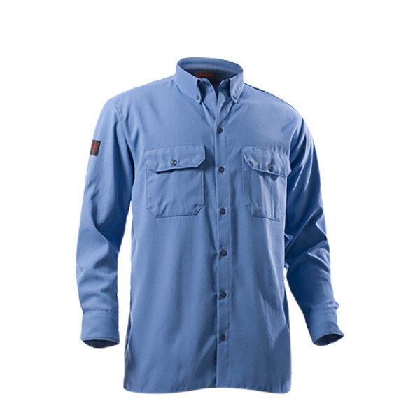 12 cal Arc Rated FR Button Front Work Shirt in Blue